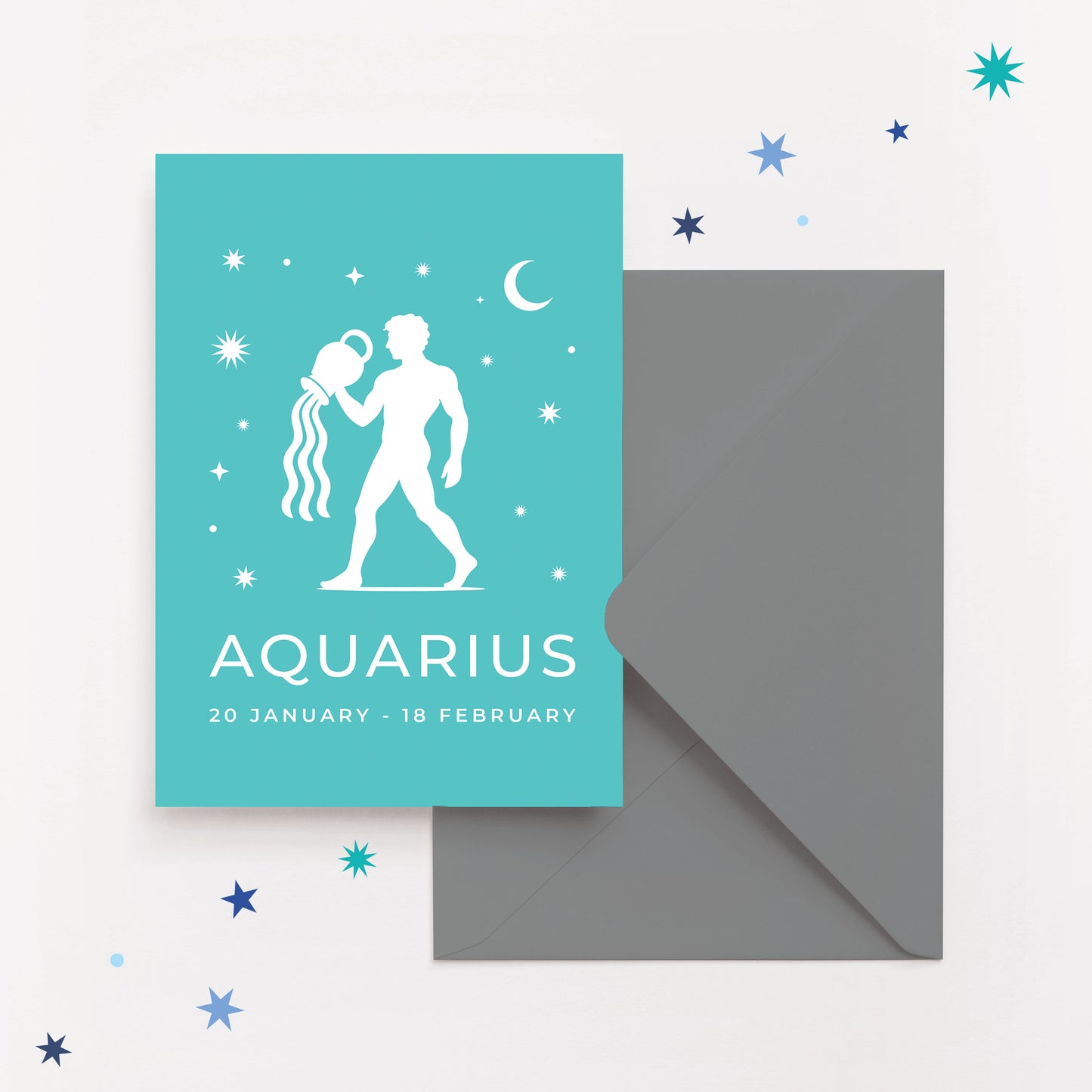 Aquarius Zodiac Birthday Card