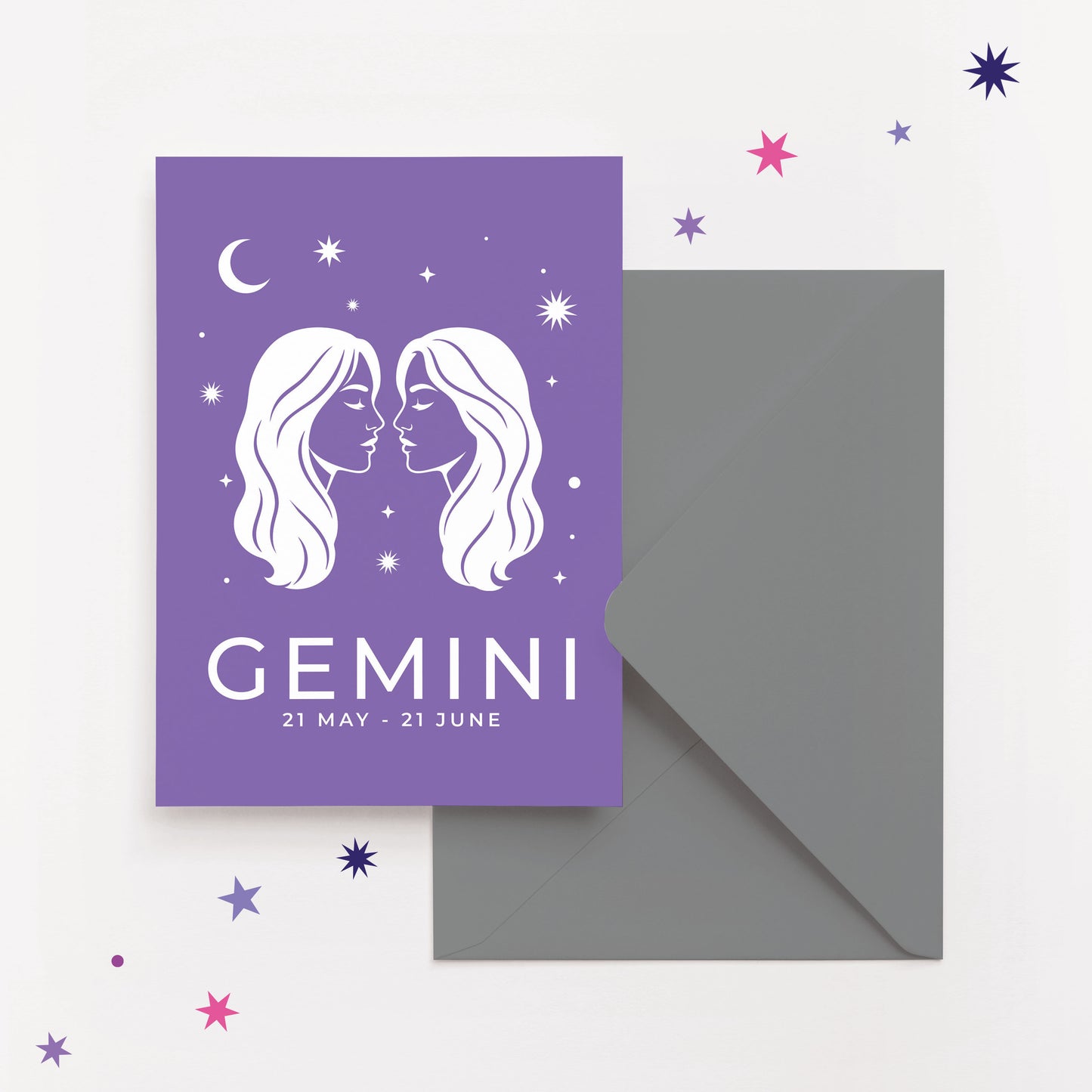 Gemini Zodiac Birthday Card