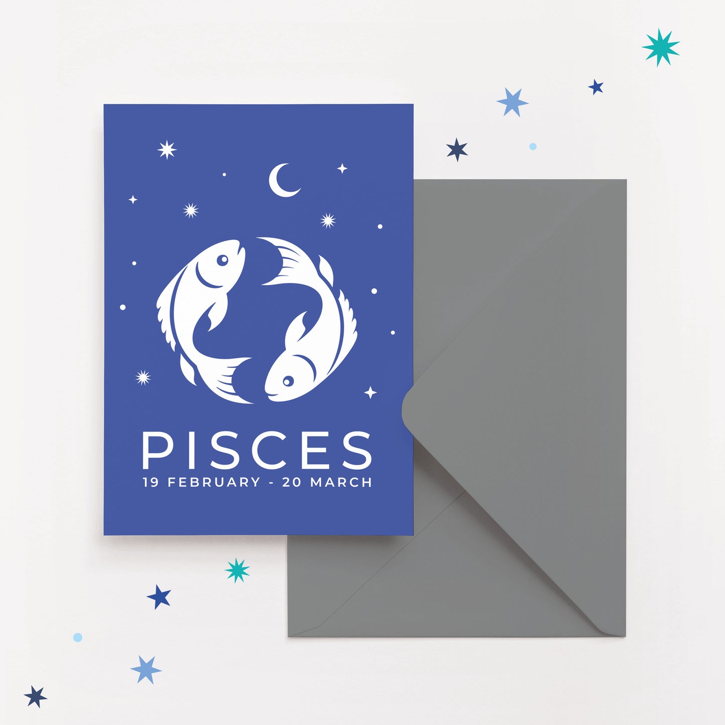 Pisces Zodiac Birthday Card