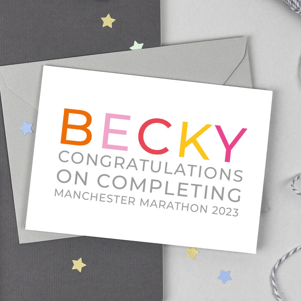 Personalised Marathon Congratulations Card