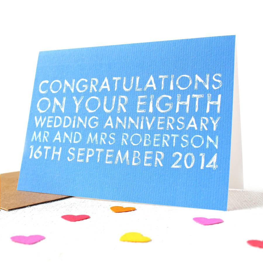 Personalised Wedding Anniversary Card - Studio 9 Ltd