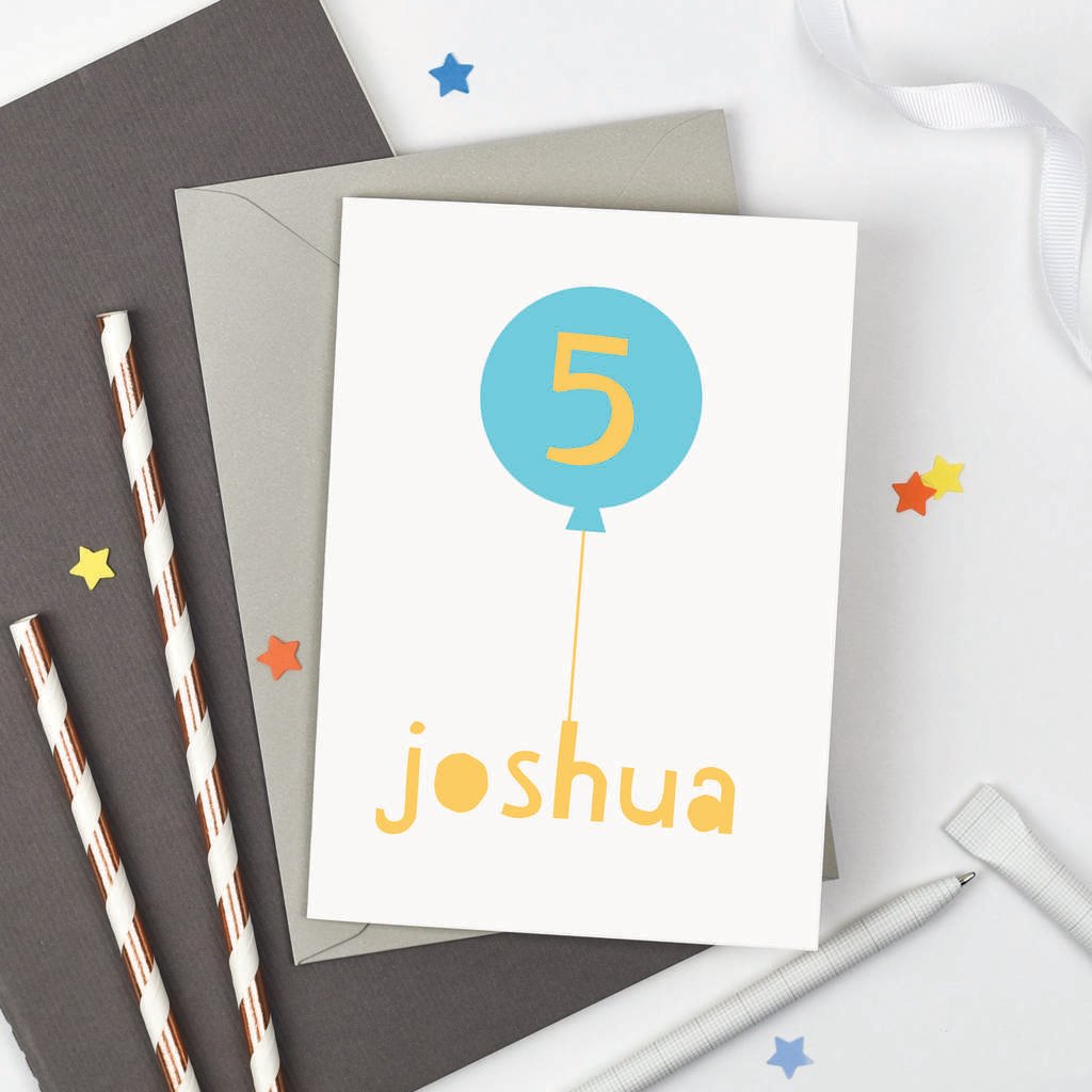 Personalised Birthday Balloon Card - Studio 9 Ltd