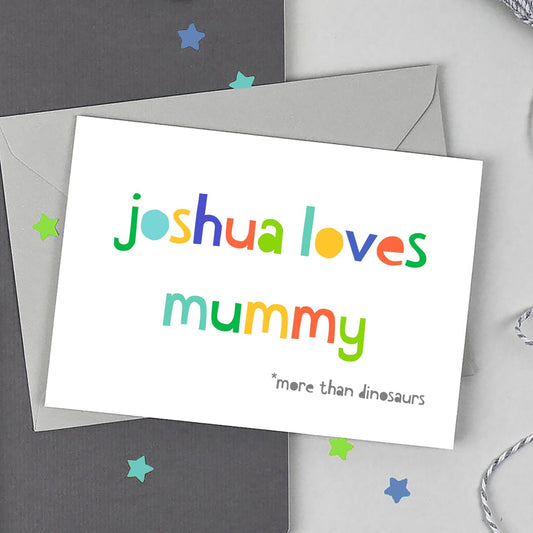 Personalised 'Loves Mummy' Mother's Day Card