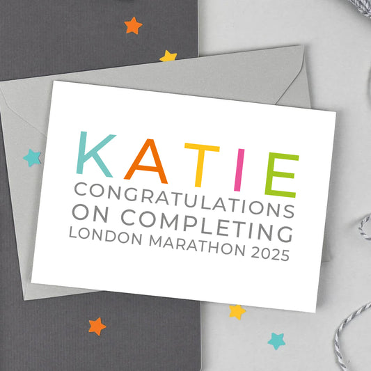 Personalised Marathon Congratulations Card