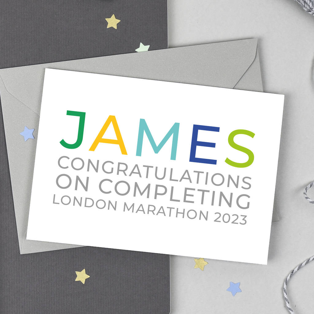 Personalised Marathon Congratulations Card