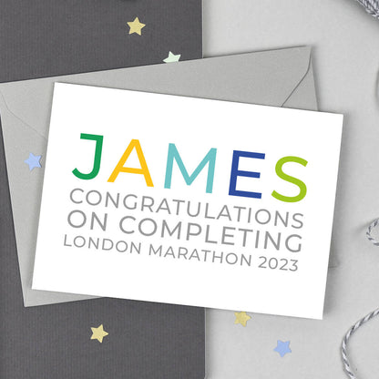 Personalised Marathon Congratulations Card