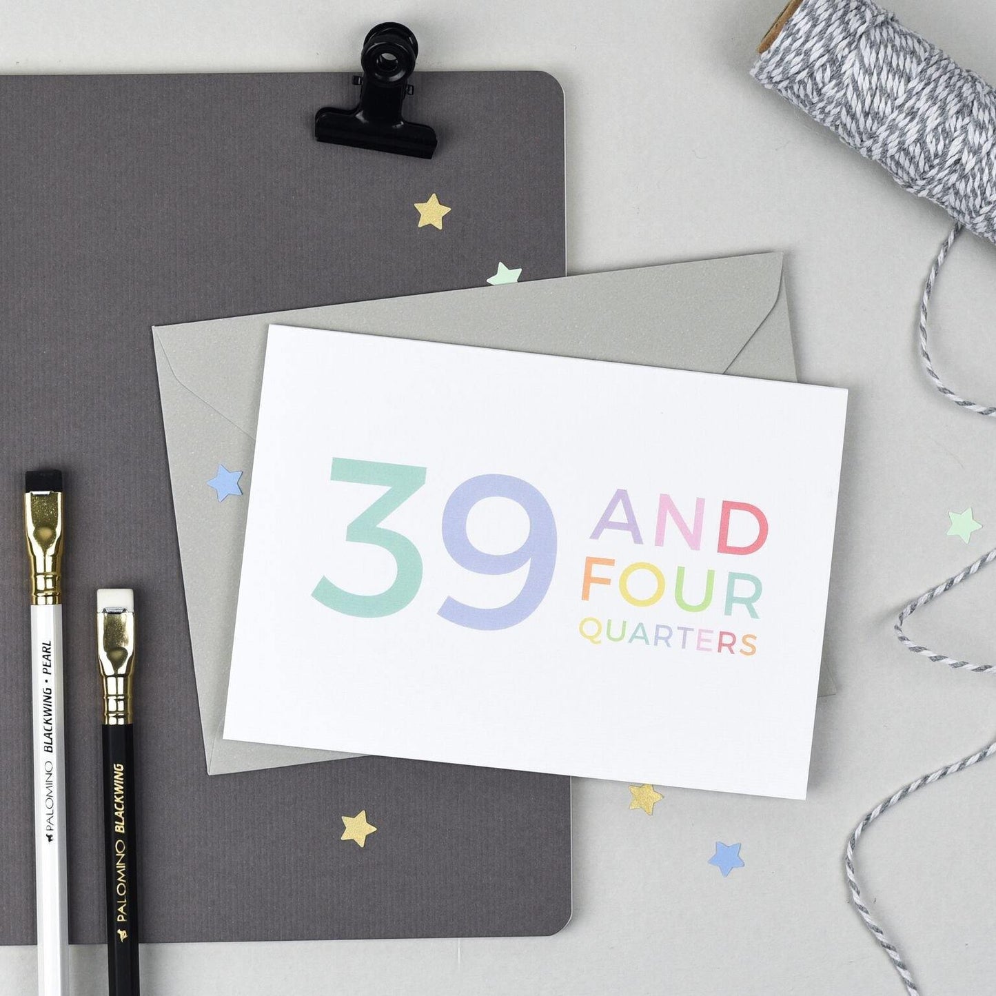 40th Birthday - 39 and Four Quarters Card - Studio 9 Ltd