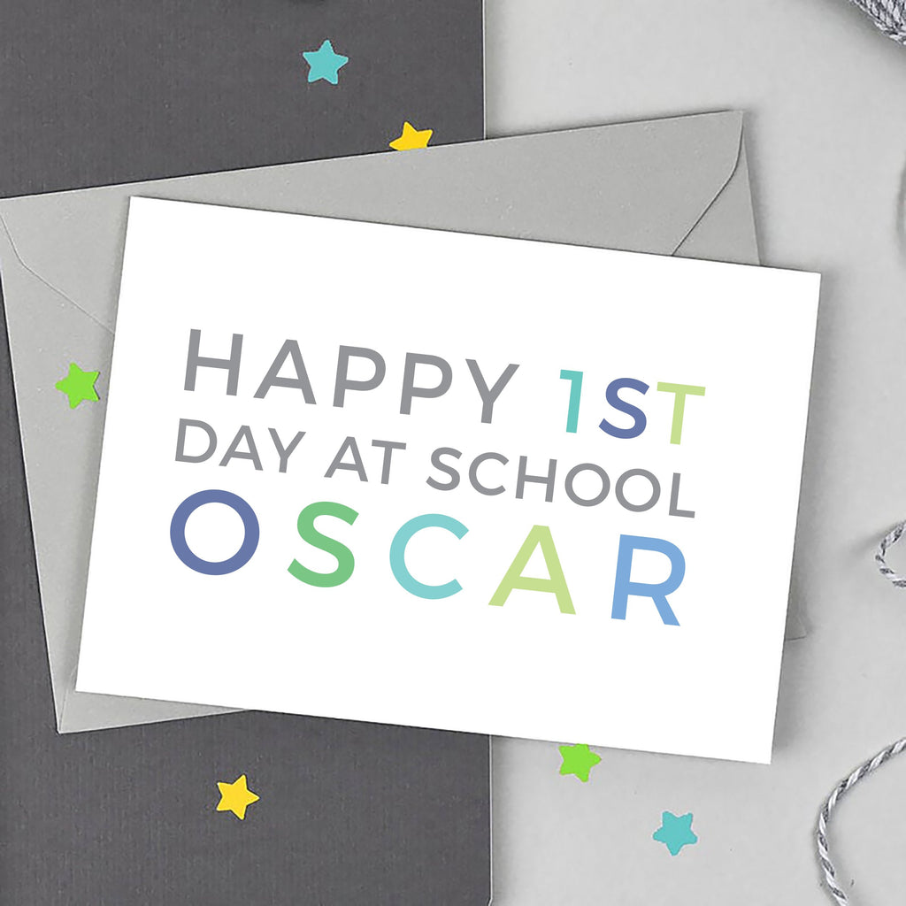 Personalised First Day At School Card - Studio 9 Ltd