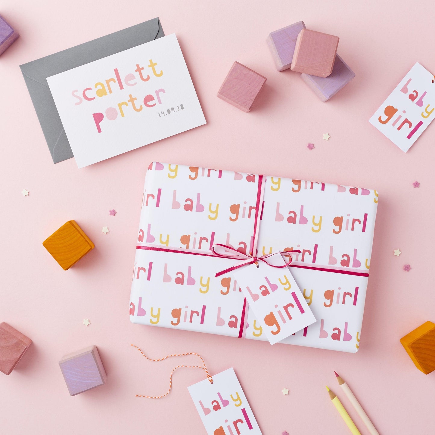 Baby Girl Wrapping Paper Set - Studio 9 Ltd