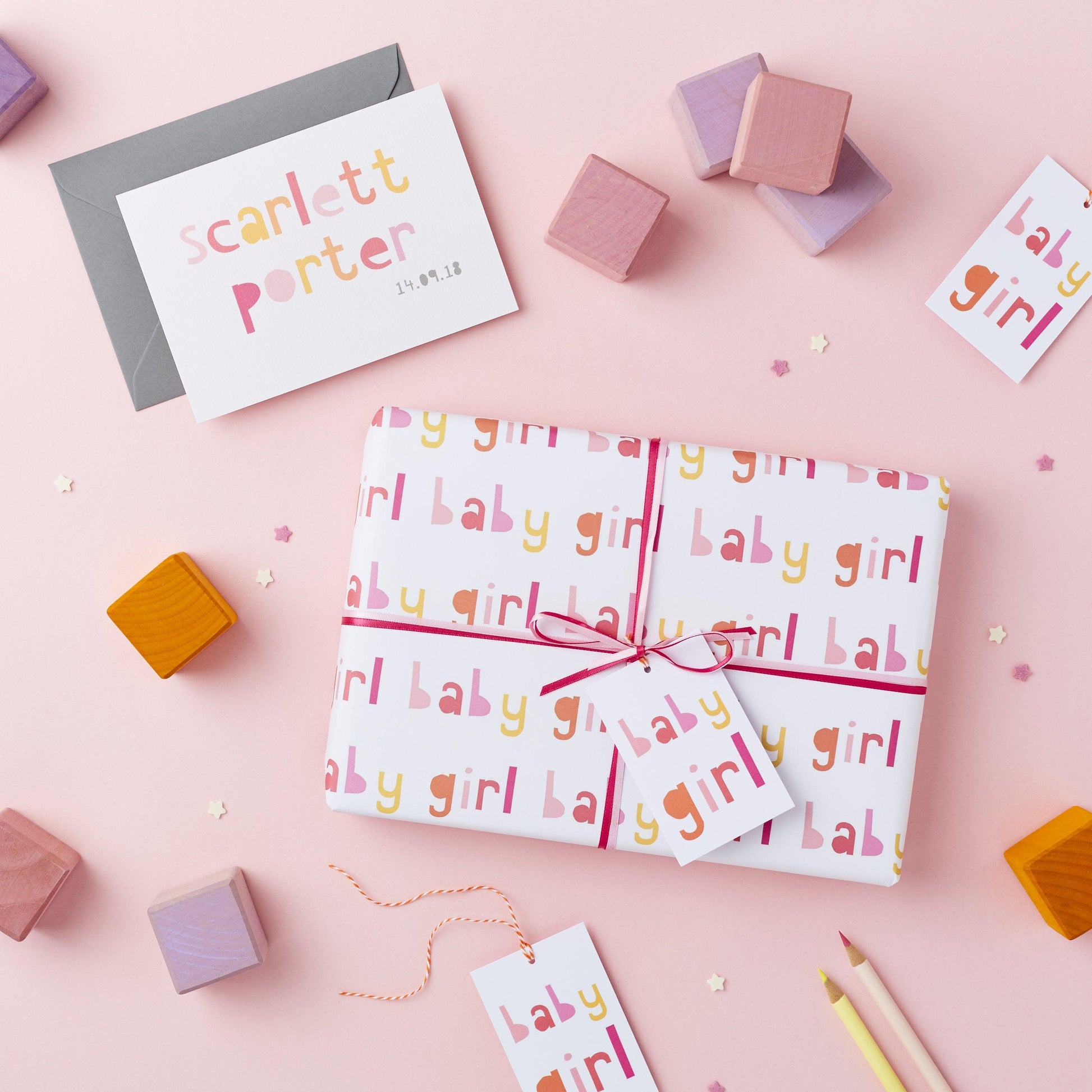 Baby Girl Wrapping Paper Set - Studio 9 Ltd