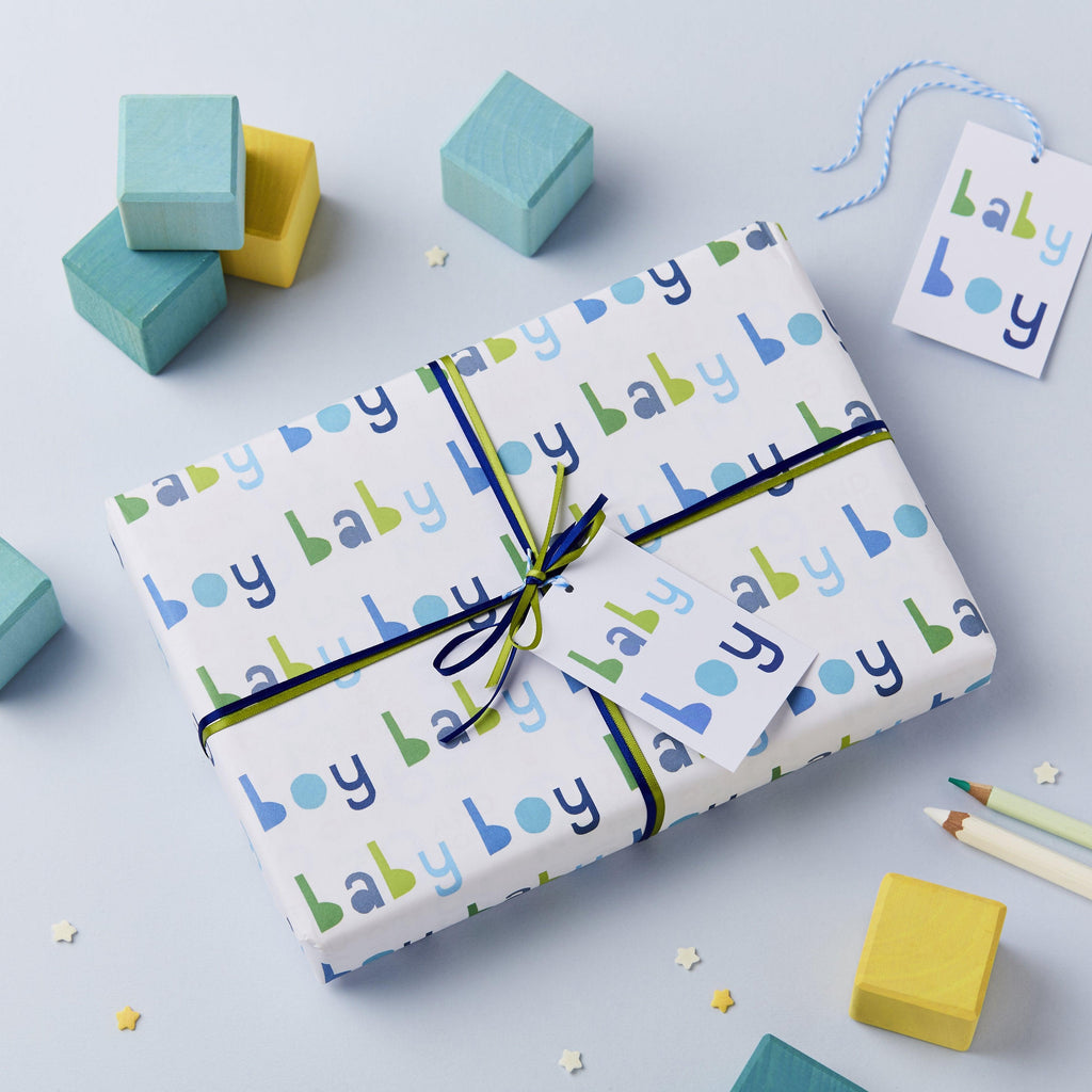 Baby Boy Wrapping Paper Set By Studio 9 Ltd