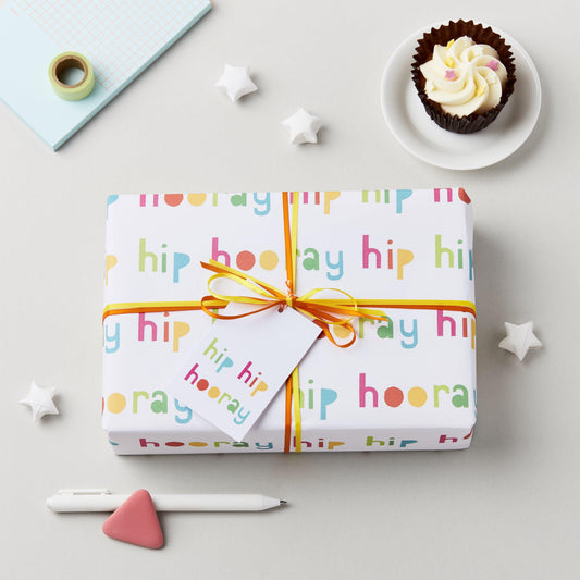 Hip Hip Hooray Birthday Wrapping Paper Set - Studio 9 Ltd