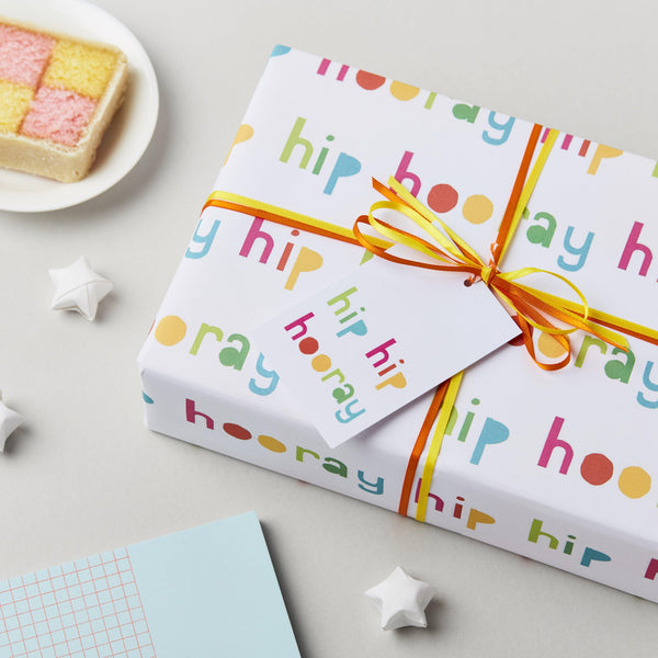 Hip Hip Hooray Birthday Wrapping Paper Set - Studio 9 Ltd