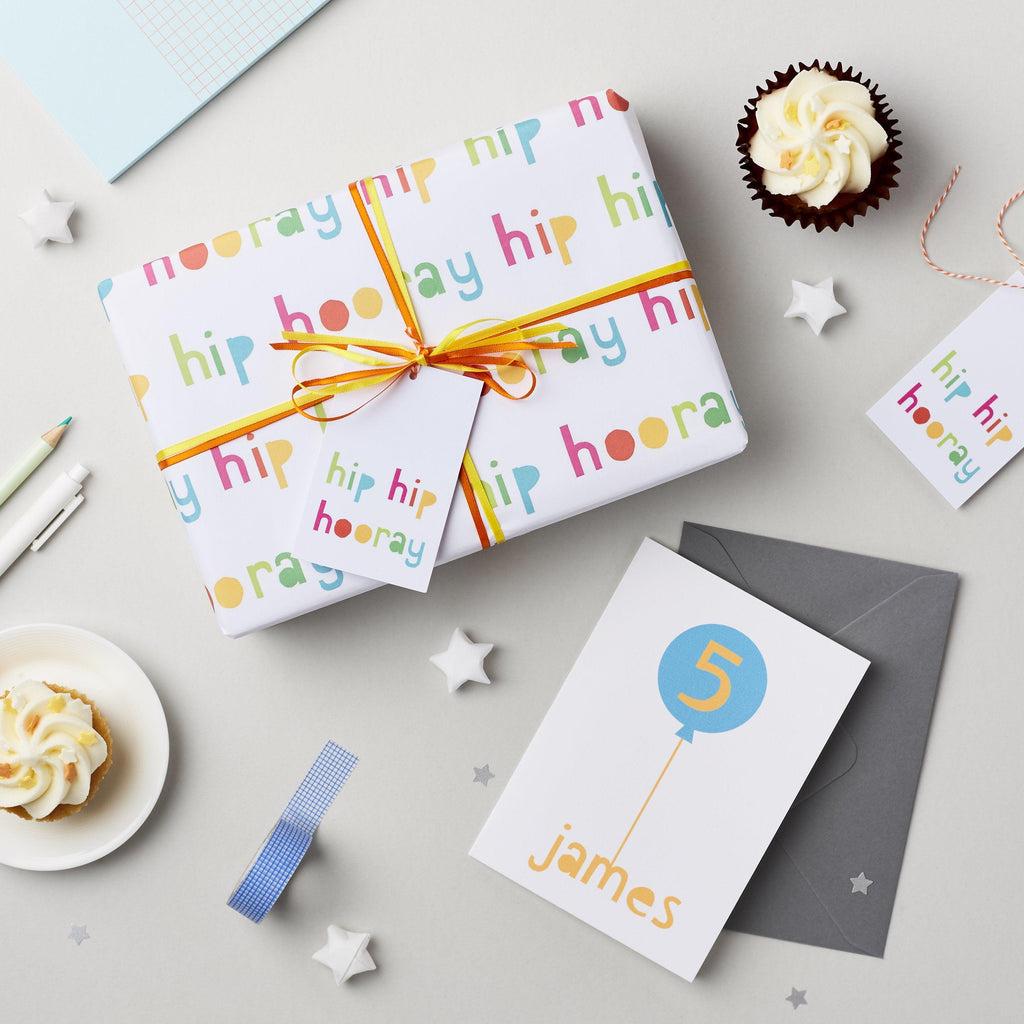 Hip Hip Hooray Birthday Wrapping Paper Set - Studio 9 Ltd