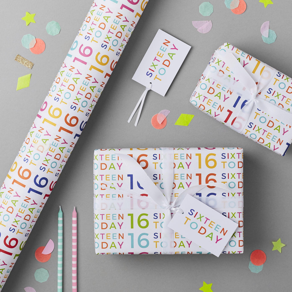 16th Birthday Wrapping Paper Set - Studio 9 Ltd