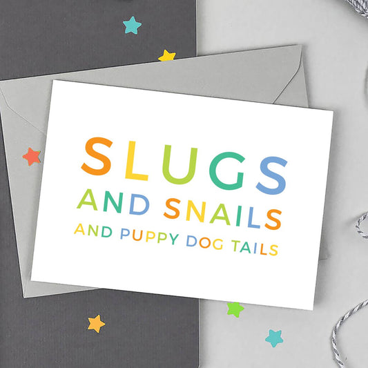 Slugs and Snails Baby Boy Card - Studio 9 Ltd