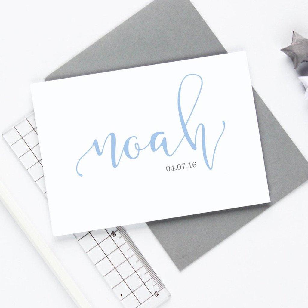Baby Boy Name and Date Card - Studio 9 Ltd