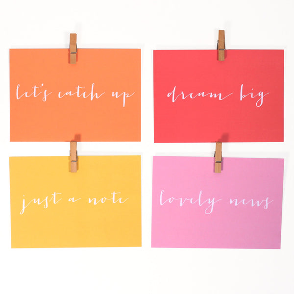 Set of Eight 'Everyday' Notecards, Postcards, Writing Set, Just A Note, Notecard Set - Studio 9 Ltd