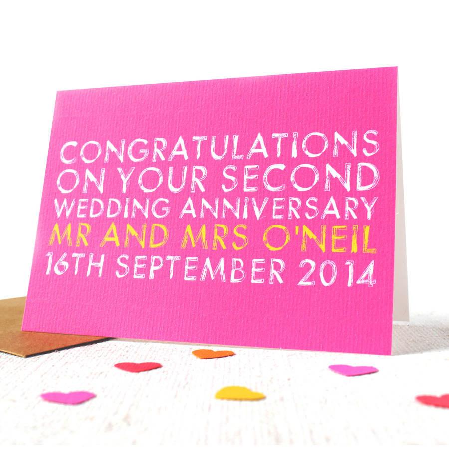 Personalised Wedding Anniversary Card - Studio 9 Ltd