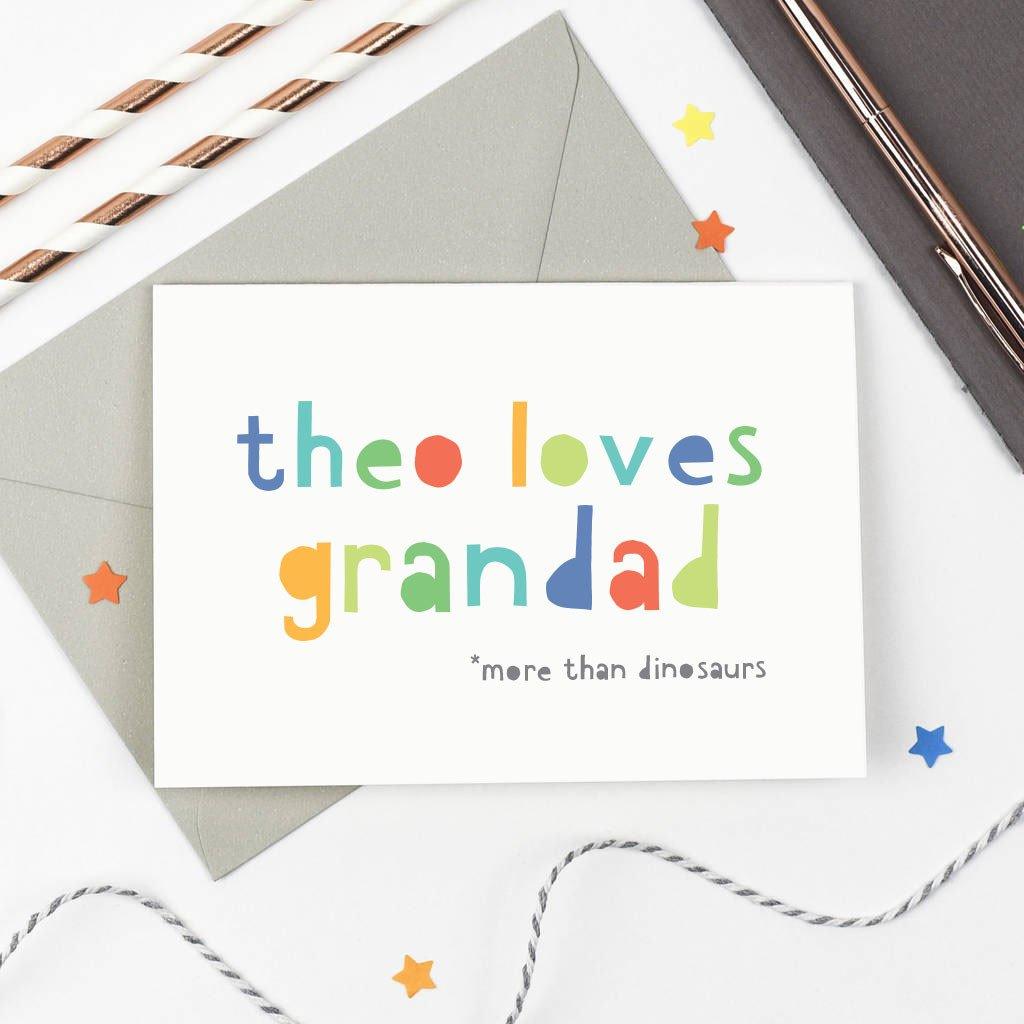 Personalised 'Loves Grandad' Card - Studio 9 Ltd