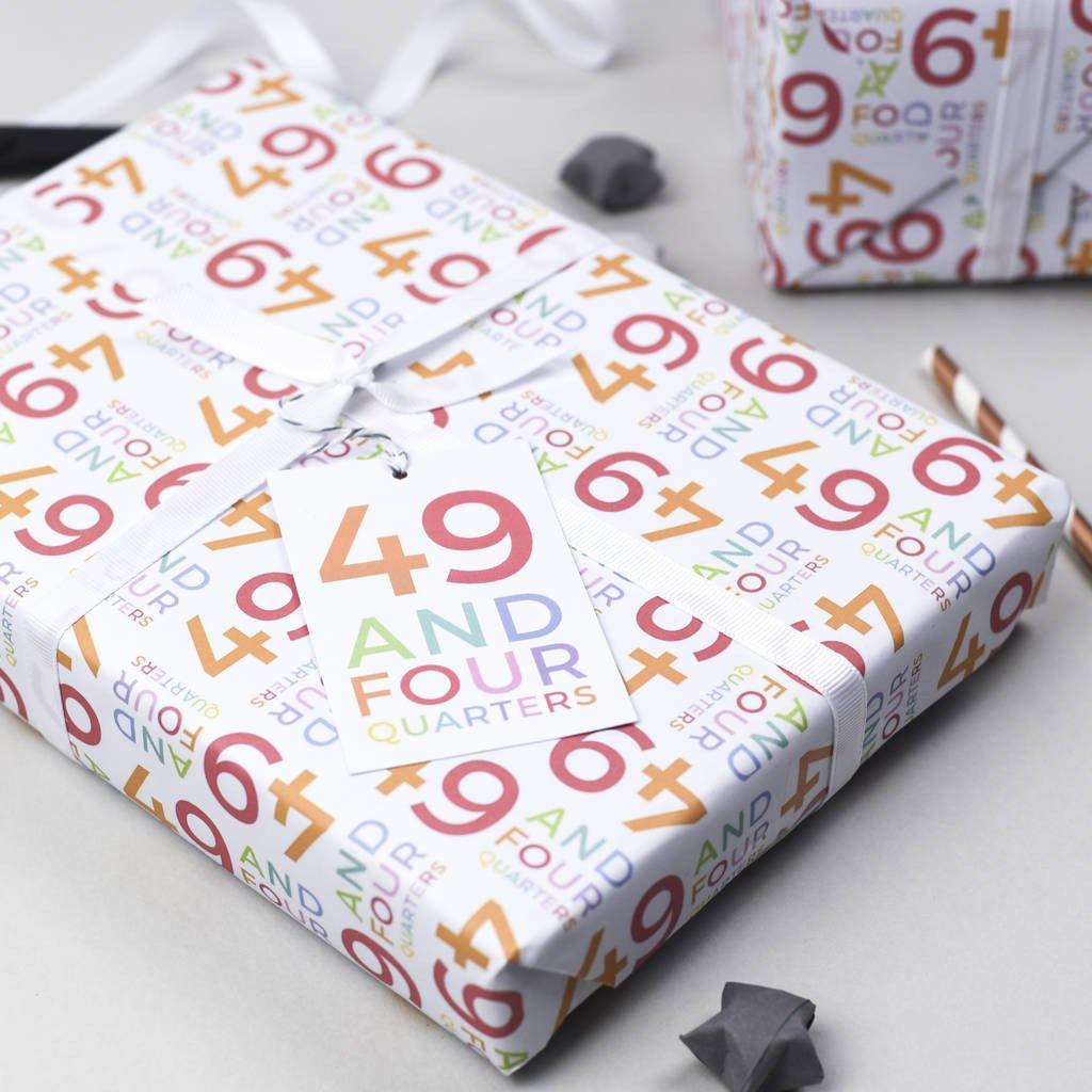 50th Birthday - 49 And Four Quarters Wrapping Paper Set - Studio 9 Ltd