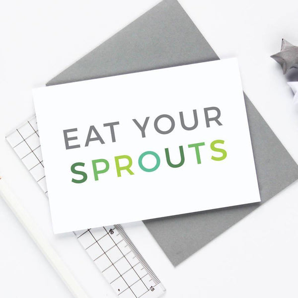 Eat Your Sprouts Christmas Card - Studio 9 Ltd