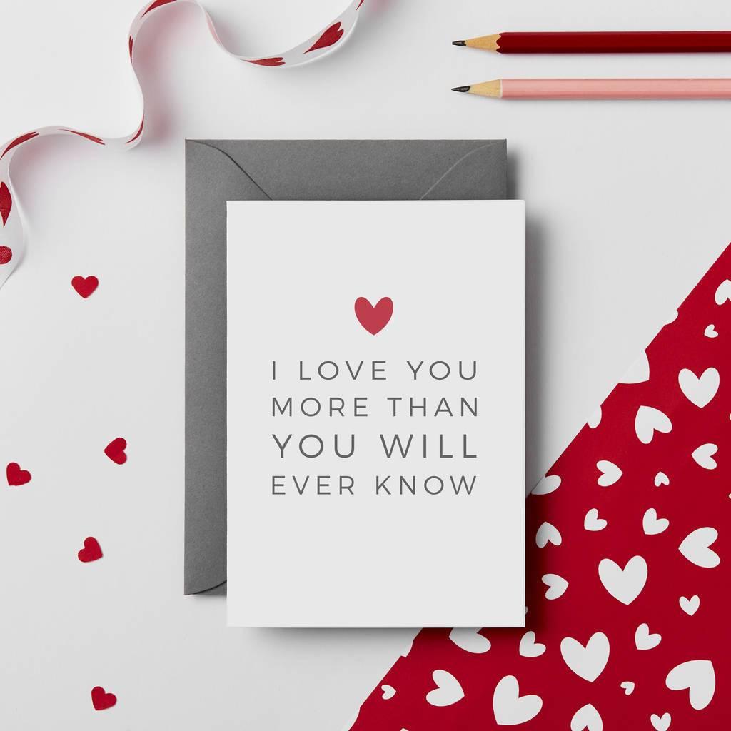 I Love You More Valentines Card - Studio 9 Ltd