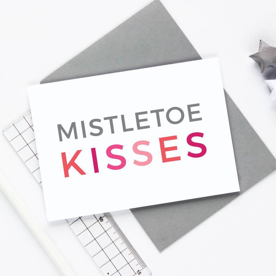 Mistletoe Kisses Christmas Card - Studio 9 Ltd