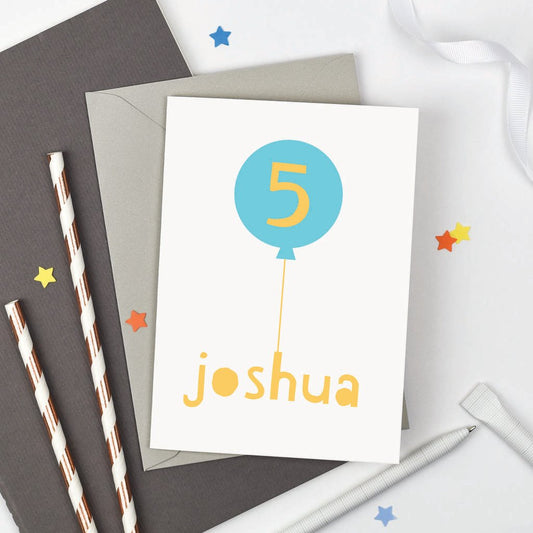 Personalised Birthday Balloon Card - Studio 9 Ltd