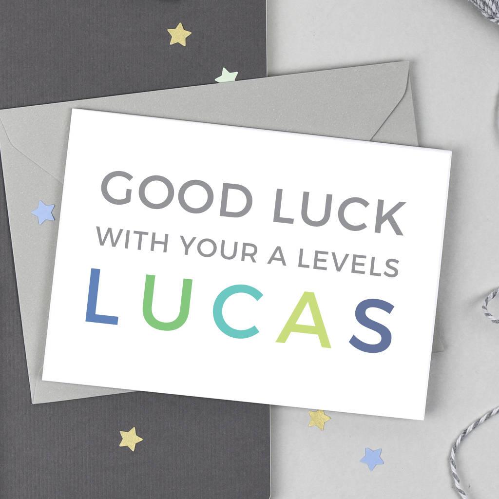Personalised 'Good Luck A Levels' Card - Studio 9 Ltd