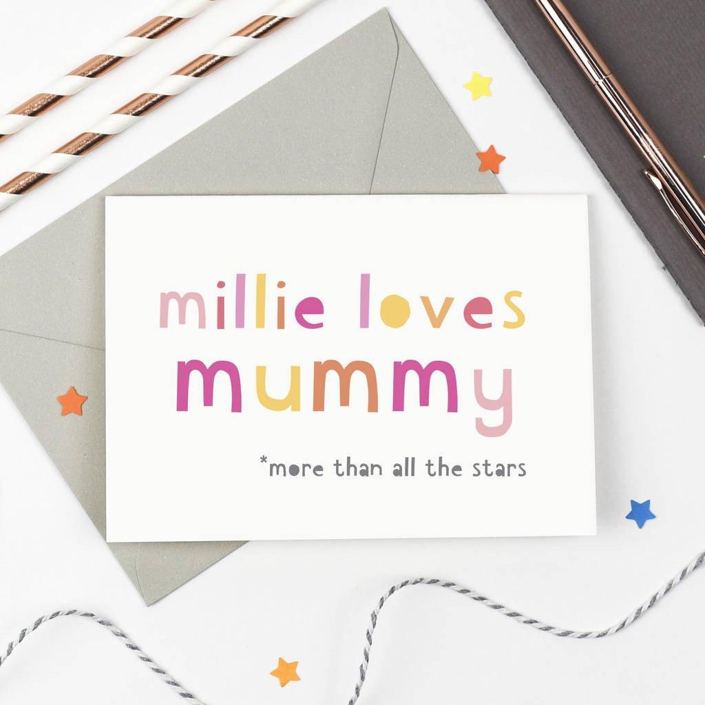 Personalised 'Loves Mummy' Mother's Day Card - Studio 9 Ltd