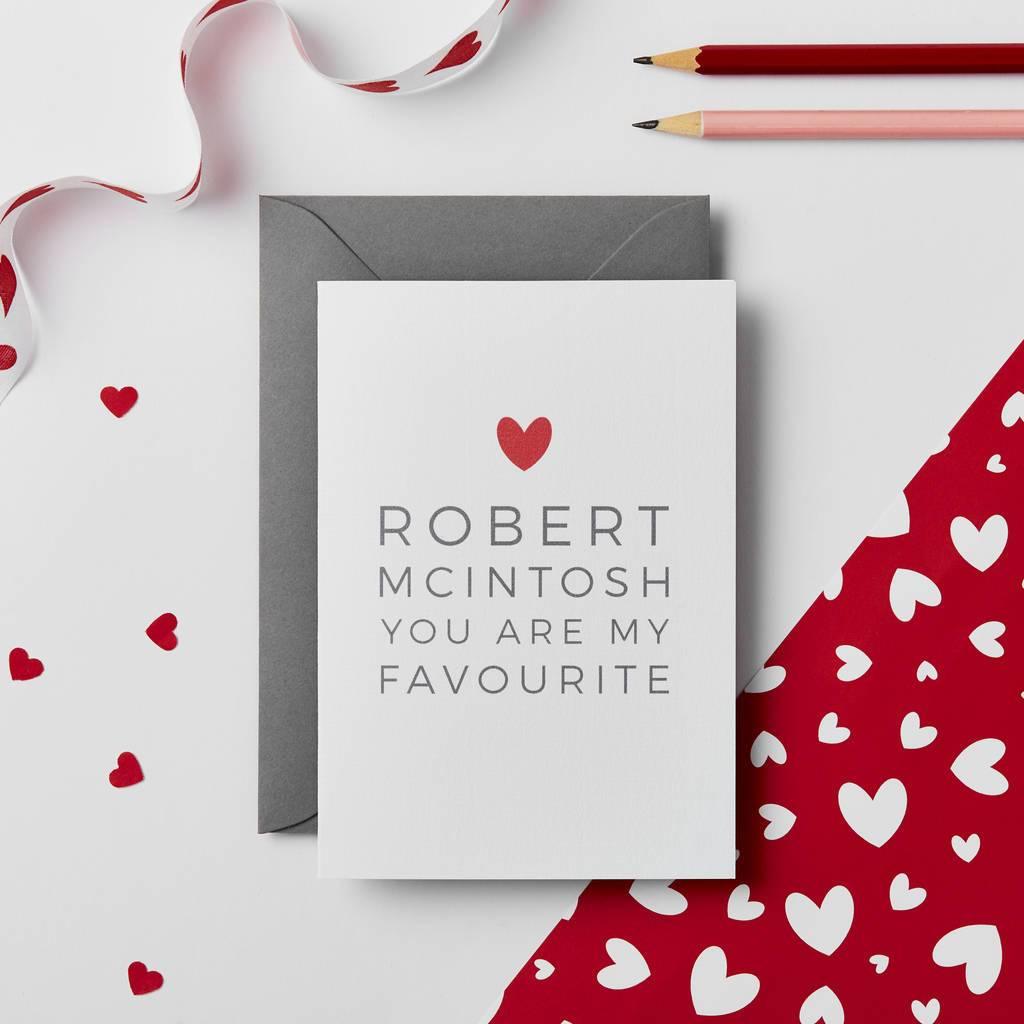 Personalised 'My Favourite' Valentines Card - Studio 9 Ltd