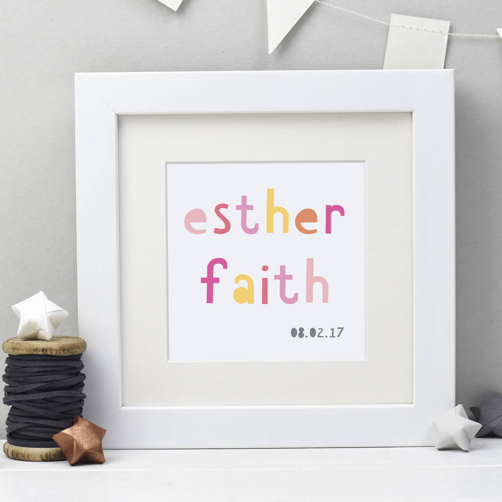 Personalised New Baby Framed Print - Studio 9 Ltd