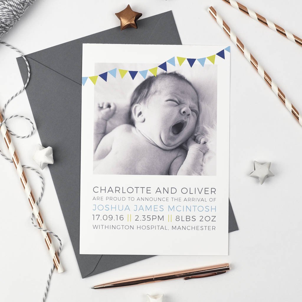 Personalised Photo Birth Announcements - Studio 9 Ltd