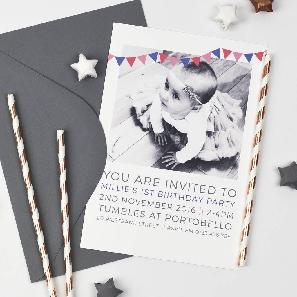 Personalised Photo Birthday Party Invitations - Studio 9 Ltd