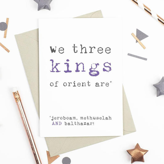 'We Three Kings' Champagne Christmas Card - Studio 9 Ltd