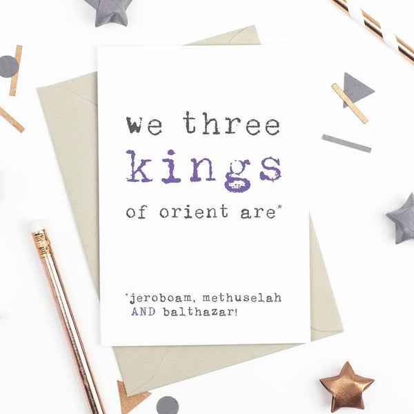 'We Three Kings' Champagne Christmas Card - Studio 9 Ltd