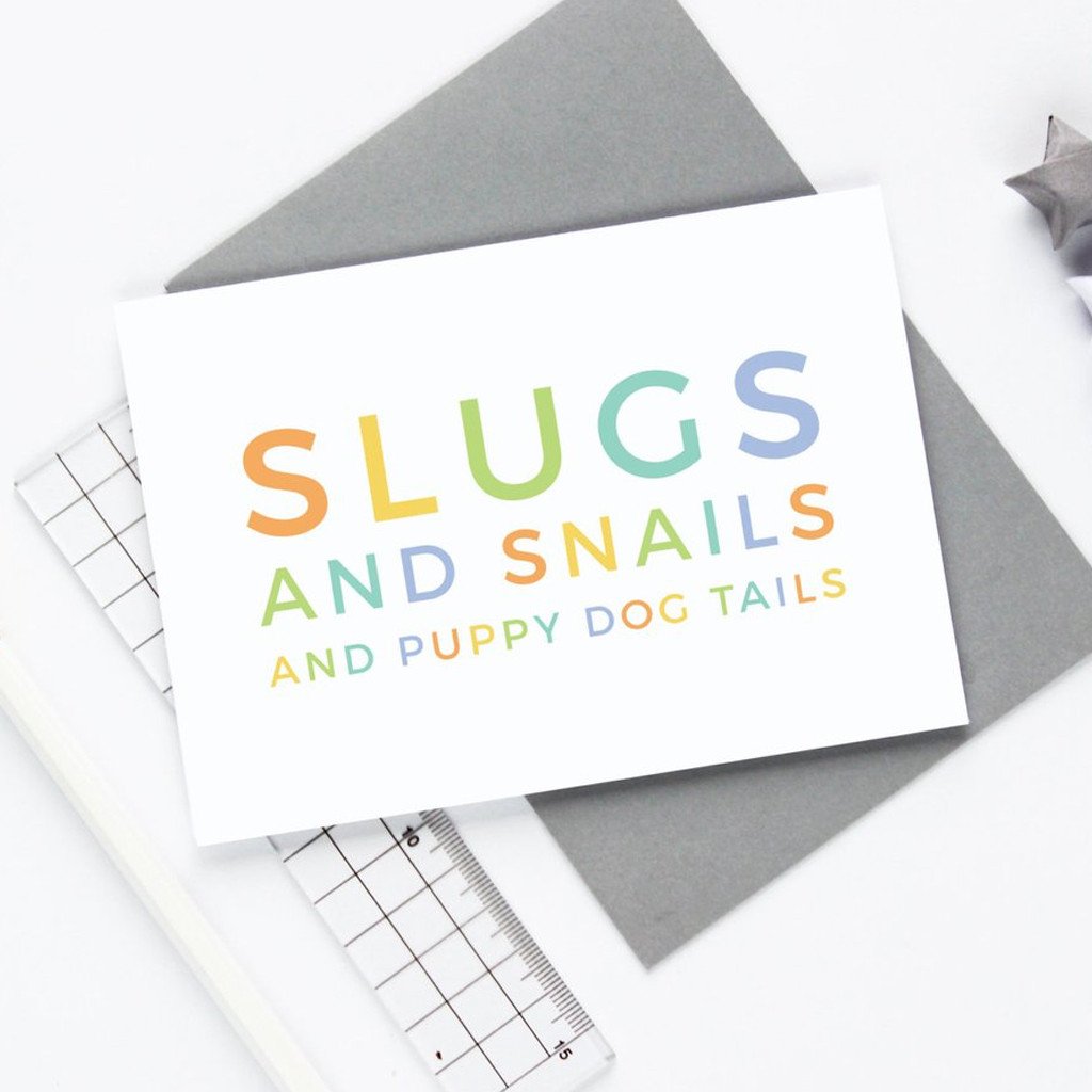 Slugs and Snails Baby Boy Card - Studio 9 Ltd
